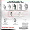 Service Caster 8 Inch Gray Pneumatic Wheel Caster Swivel 2 Rigid, 2PK SCC-100S280-PNB-GRY-2-R280-2